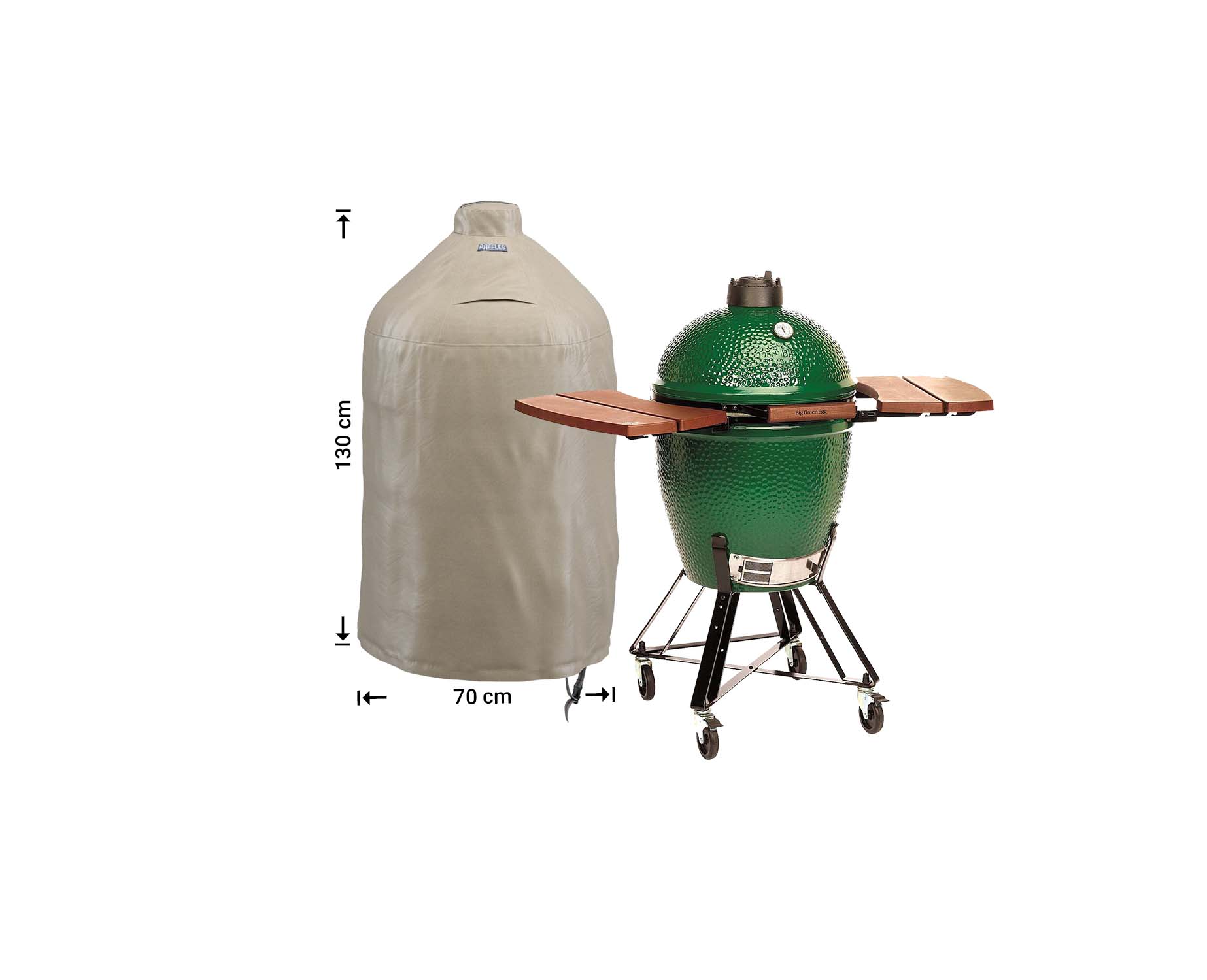 Protective cover diameter 70 cm for Big Green Egg Large with Integgrated Nest and wheels Protective cover diameter 70 cm for Big Green Egg Large with Integgrated Nest and wheels