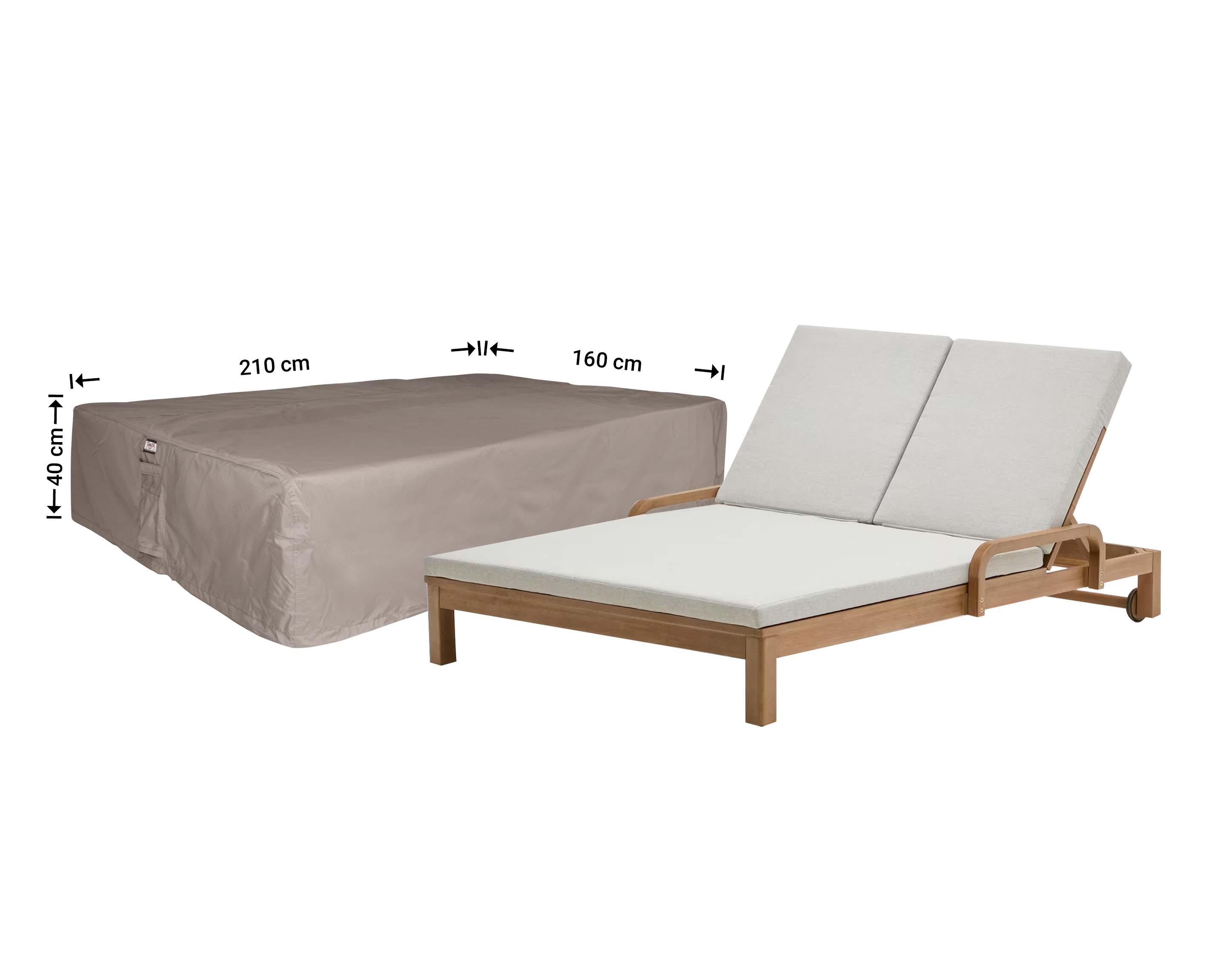 Double sun lounger cover 210 x 160 H: 40 cm Double sun lounger cover 210 x 160 H: 40 cm