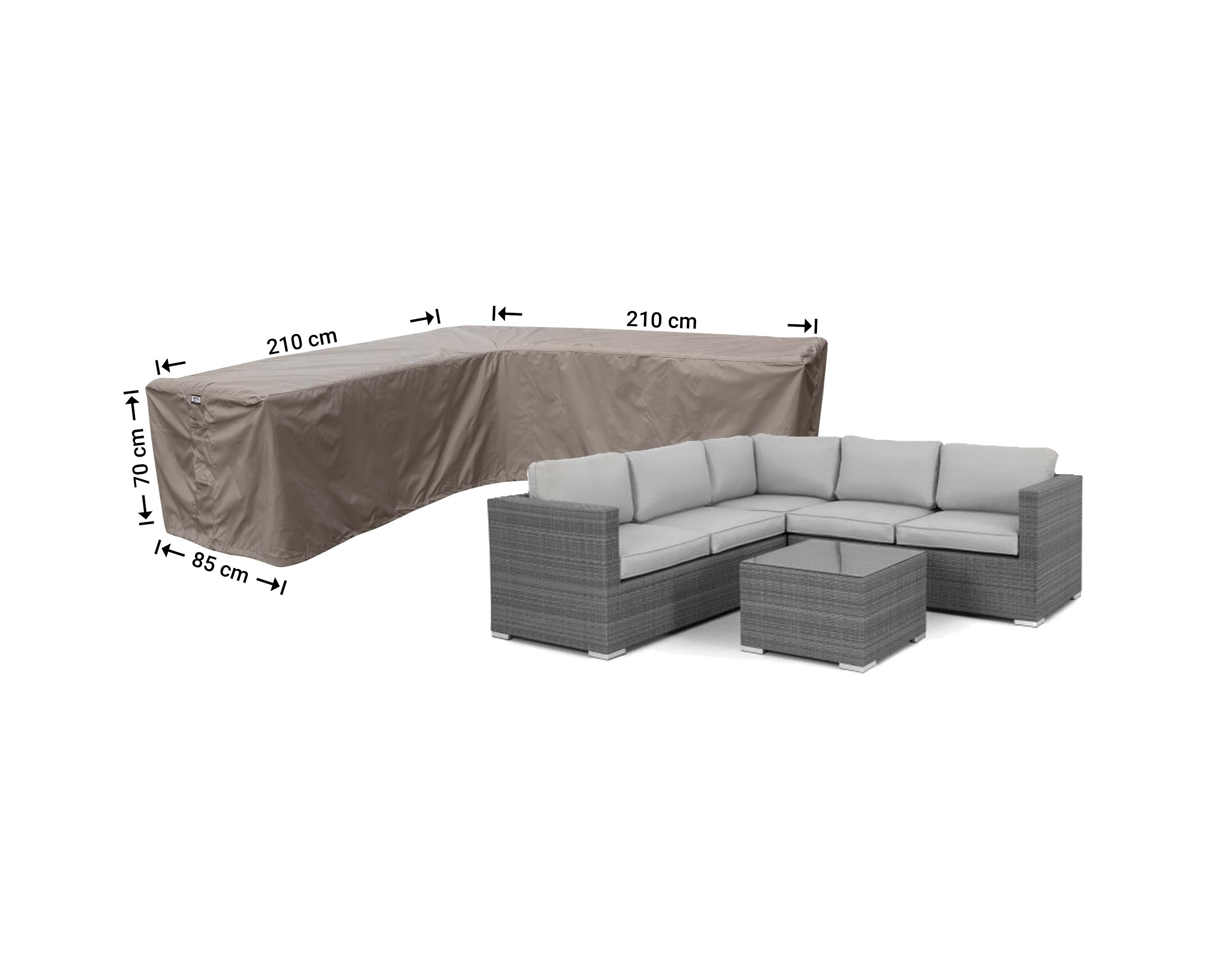 Cover for corner sofa 210 x 210 cm Garden Furniture Cover Shop