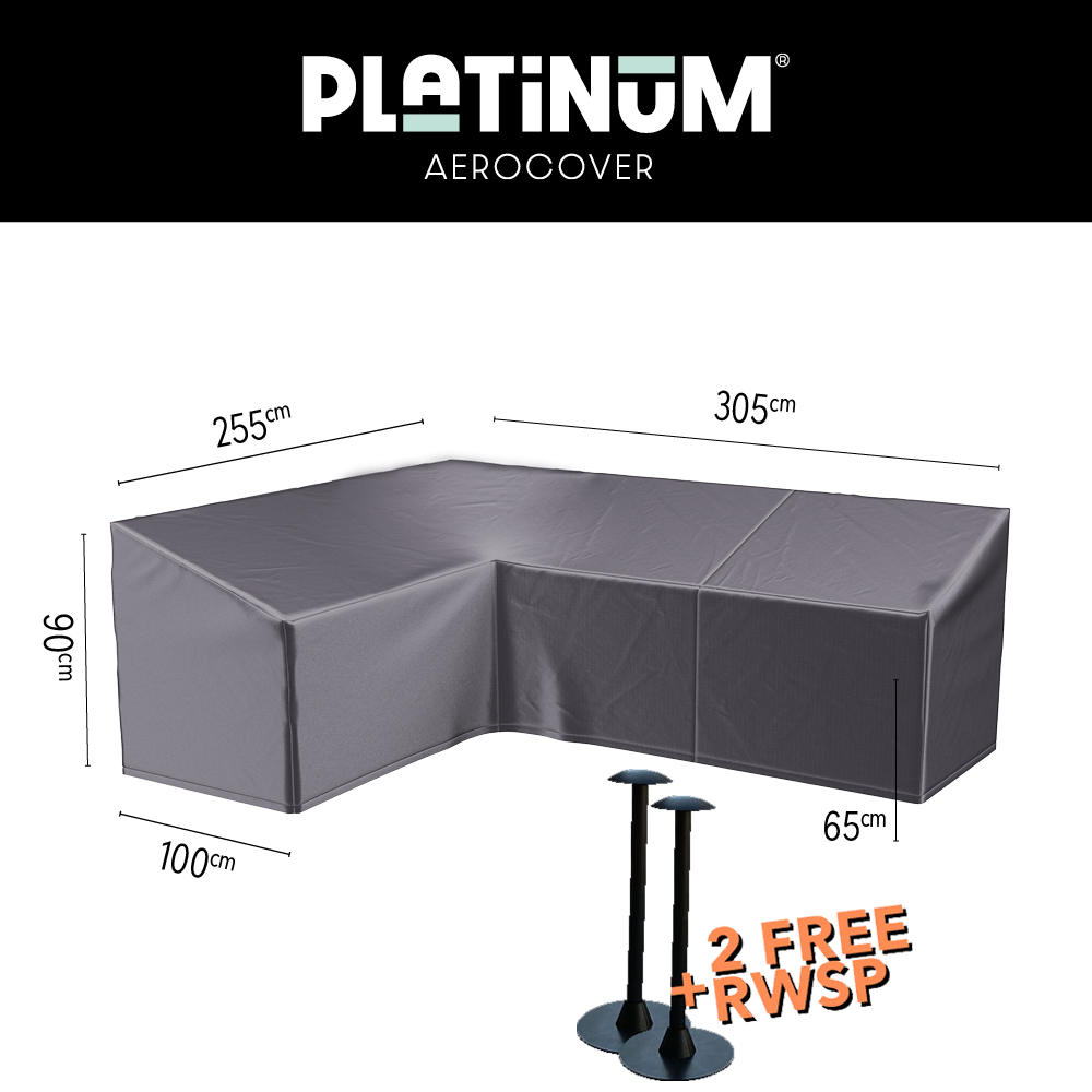 Loungeset cover 305 x 255 x 100 H: 90 - 65 cm, high model left